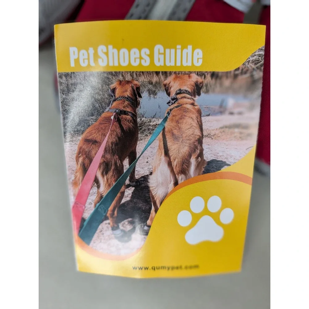 QUMY Dog Boots Size 5 Small Red Waterproof Protective Pet‎ Shoes 4PCS Reflective